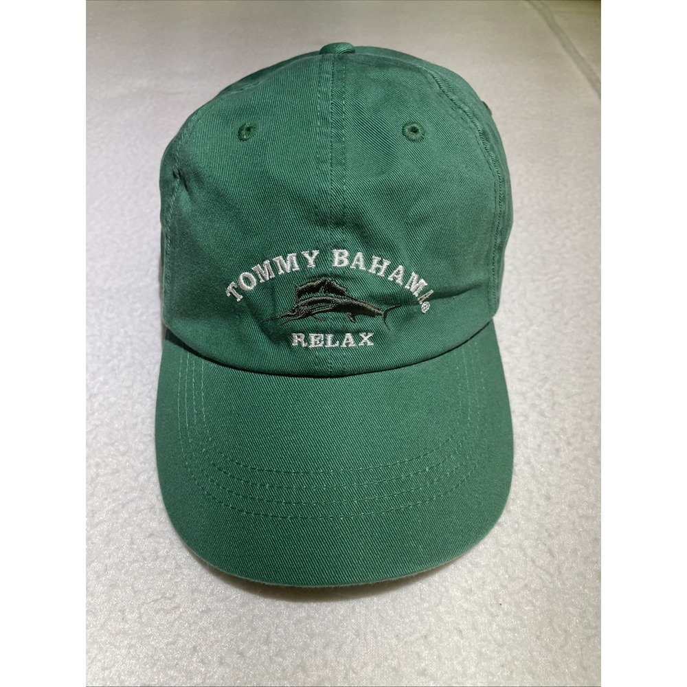 Tommy Bahama Relax Strap‎ Back Hat Green Tiki Beach Baseball Cap Adjustable